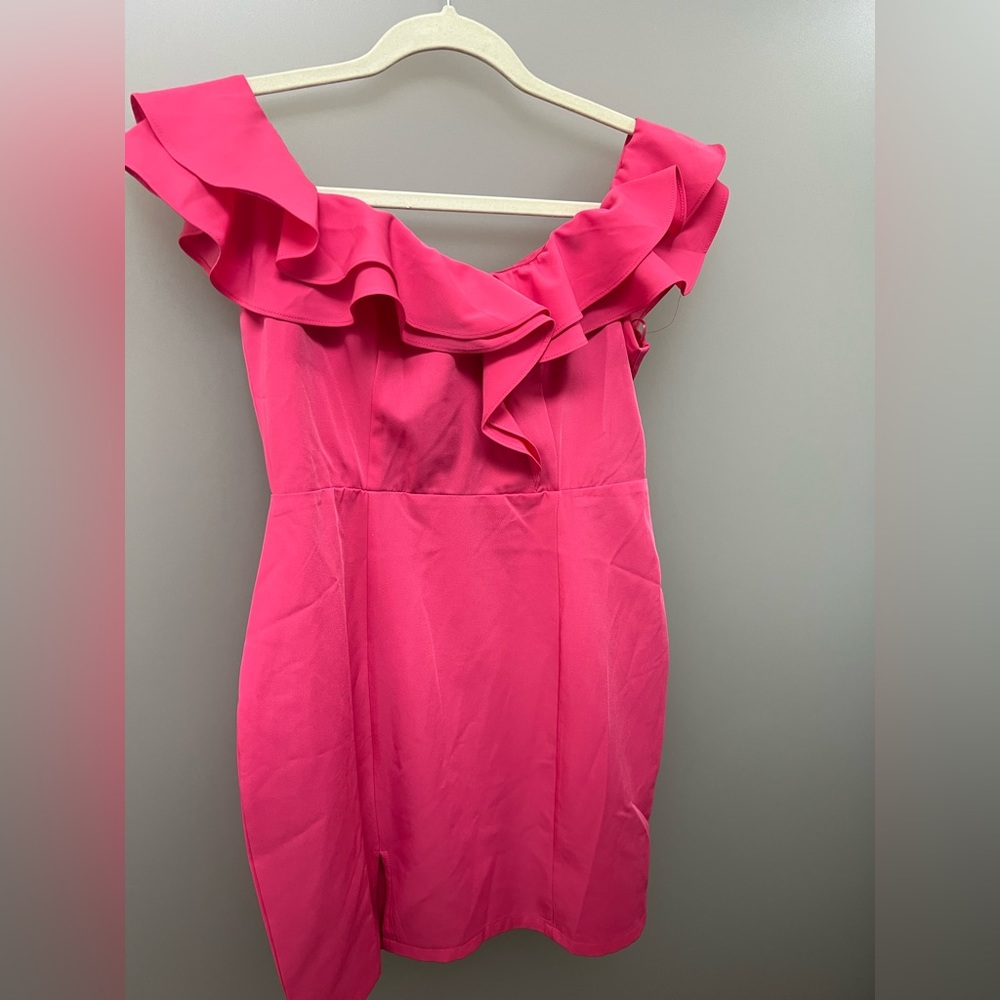 Hot pink mini dress